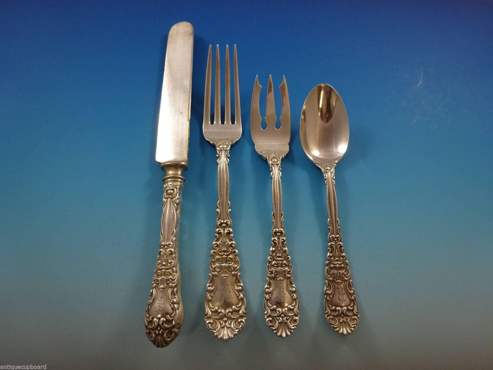 Renaissance by Dominick & Haff Sterling Silver Flatware Set Service 44 Pieces In Excellent Condition In Big Bend, WI