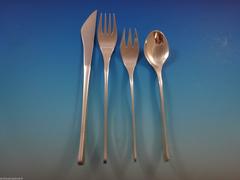 Vision International Sterling Silver Flatware Set 12 Service, Mid-Century Modern