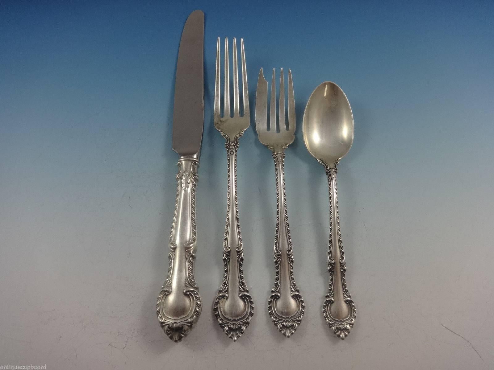 English Gadroon by Gorham Sterling Silver Flatware Set for 8 Service 53 Pieces In Excellent Condition In Big Bend, WI