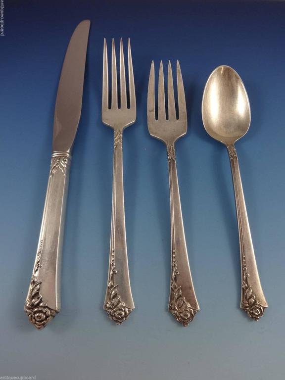 Damask Rose by Oneida Sterling Silver Flatware Set for 12 Service 69