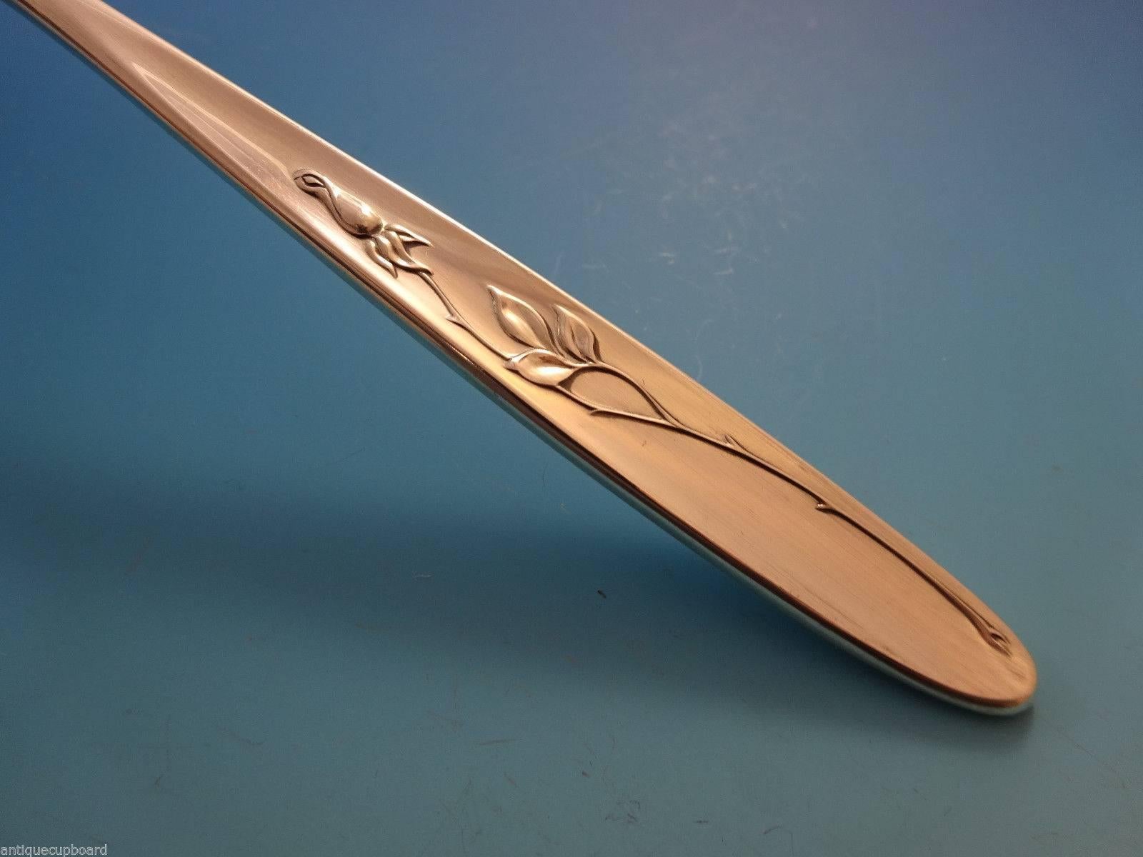 Milieu du XXe siècle Ensemble de couverts en argent sterling pour huit services, 40 pièces, motif solitaire rose de Towle en vente