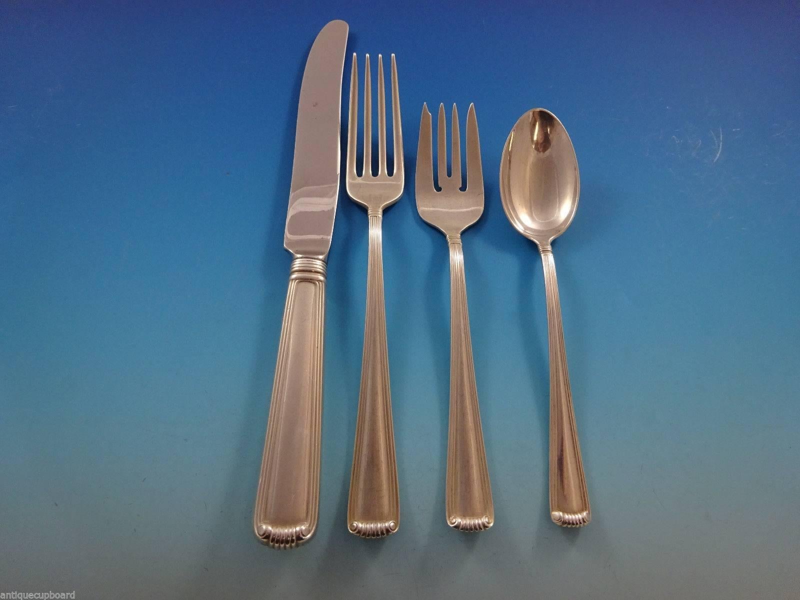 Marie Louise by Blackinton Sterling Silver Flatware Set 8 Service 52 Pieces In Excellent Condition In Big Bend, WI