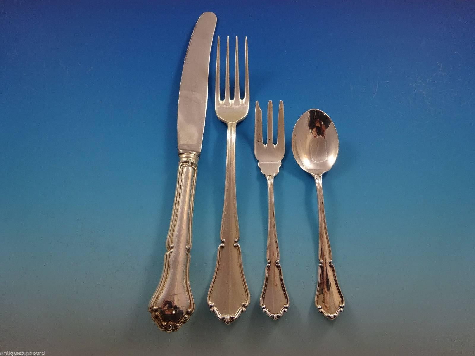 20th Century Del Pilar Peru Sterling Silver Flatware Set Service 194 Pcs Huge Fitted Chest