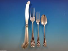 Williamsburg Shell by Stieff Sterling Silver Dinner Flatware Set Service 32 Pcs
