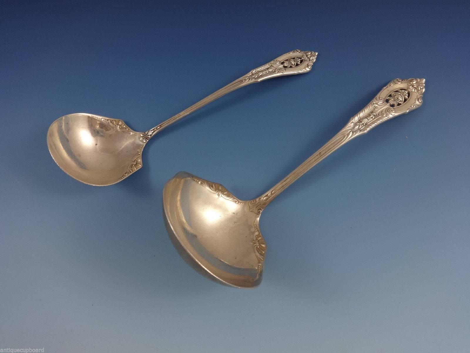 Juego de Cubiertos de Plata de Ley Rose Point by Wallace para Ocho Servicio 75 Piezas en venta 2
