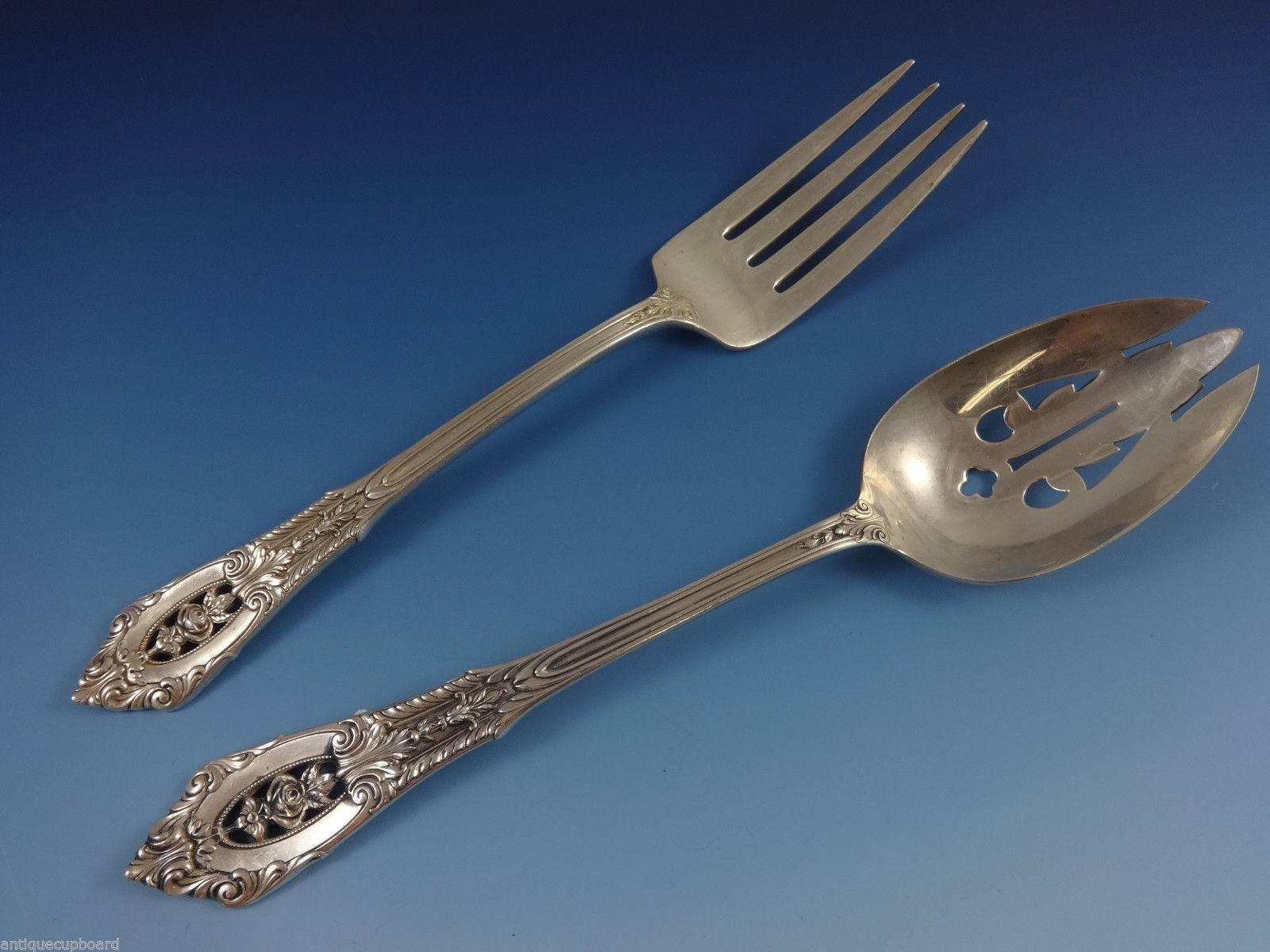 Juego de Cubiertos de Plata de Ley Rose Point by Wallace para Ocho Servicio 75 Piezas en venta 4
