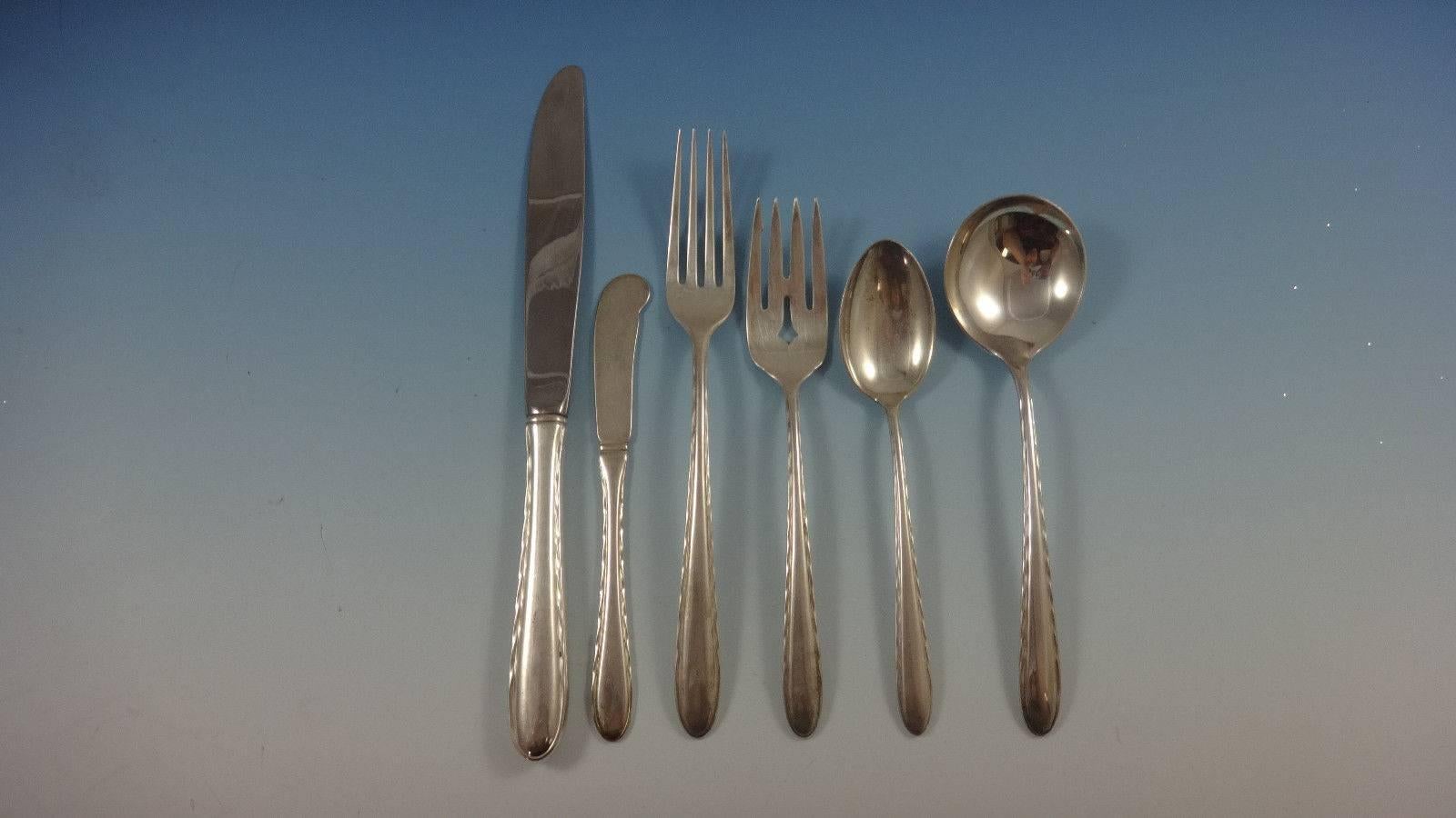 Stunning silver flutes by Towle sterling silver flatware set - 76 Pieces. This set includes:

12 Knives, 8 3/4