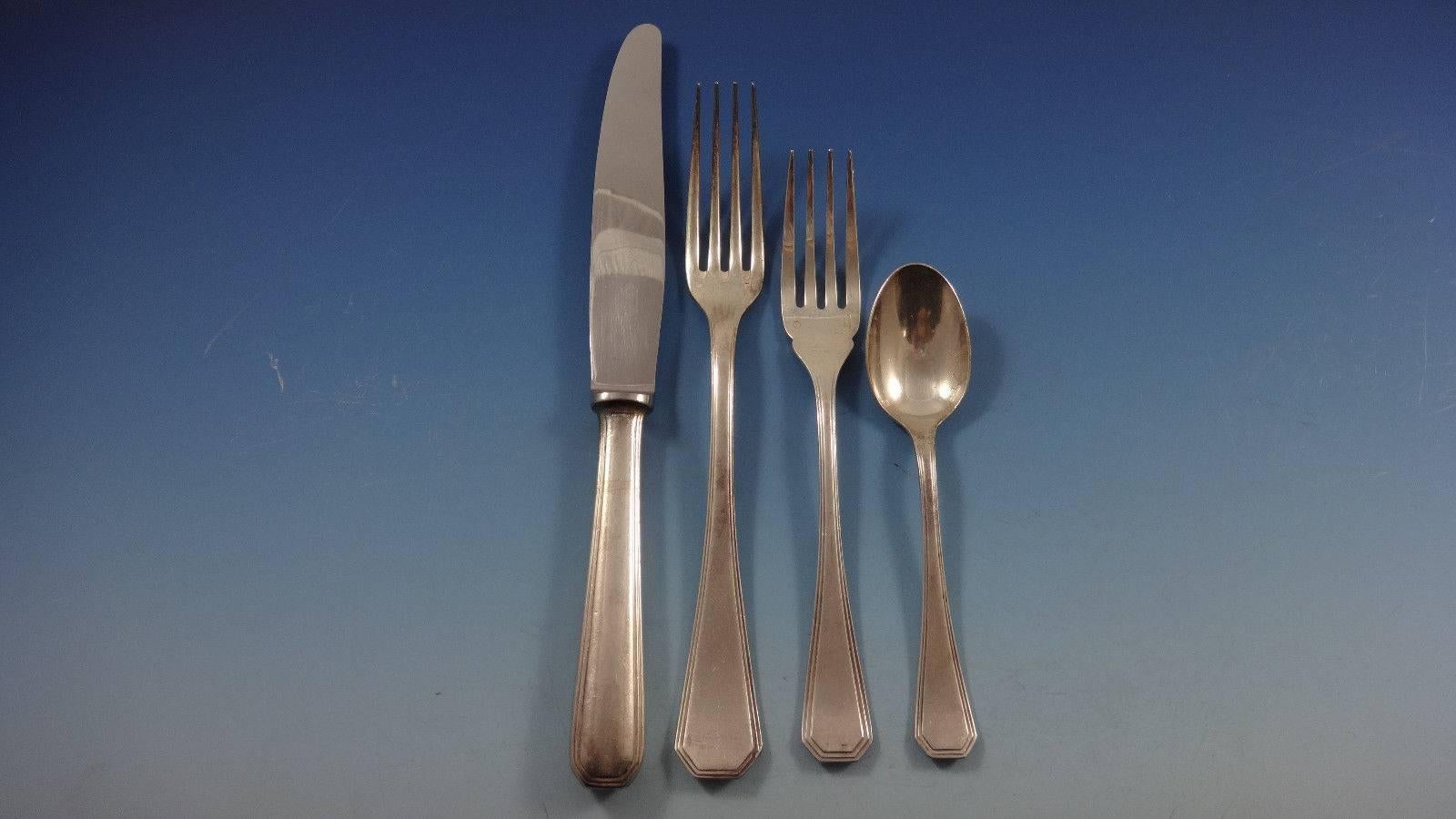 French America by Christofle Silver Plate Flatware Dinner Service 8 Set 64 Pcs, France