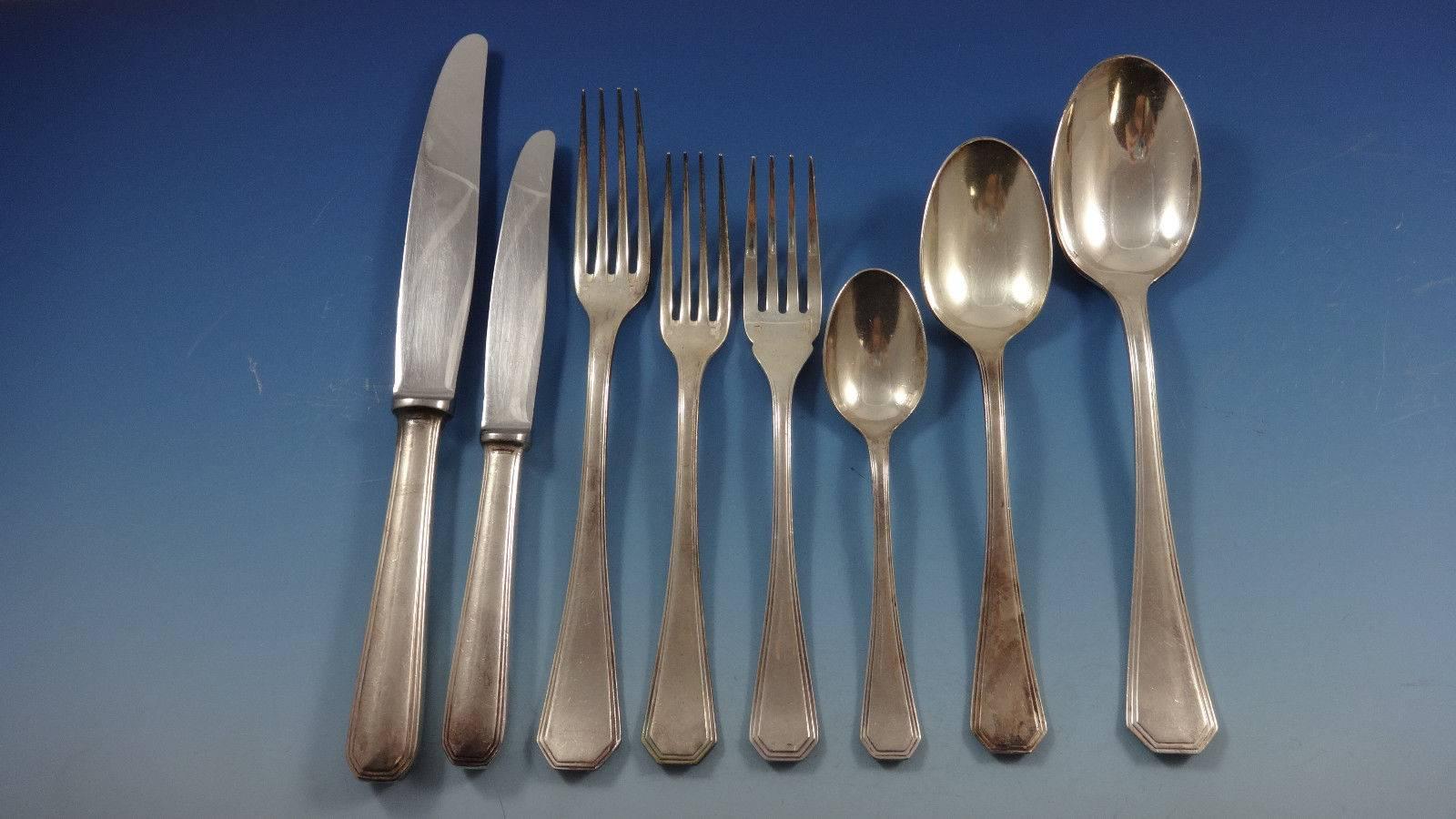 Christofle set.
Estate America by Christofle (France) silver plated flatware set - 64 pieces. This set includes:

Eight dinner size knives, 9 7/8