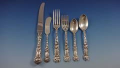 Bridal Rose by Alvin Sterling Silver Flatware Set for Eight Service 57 Pieces
