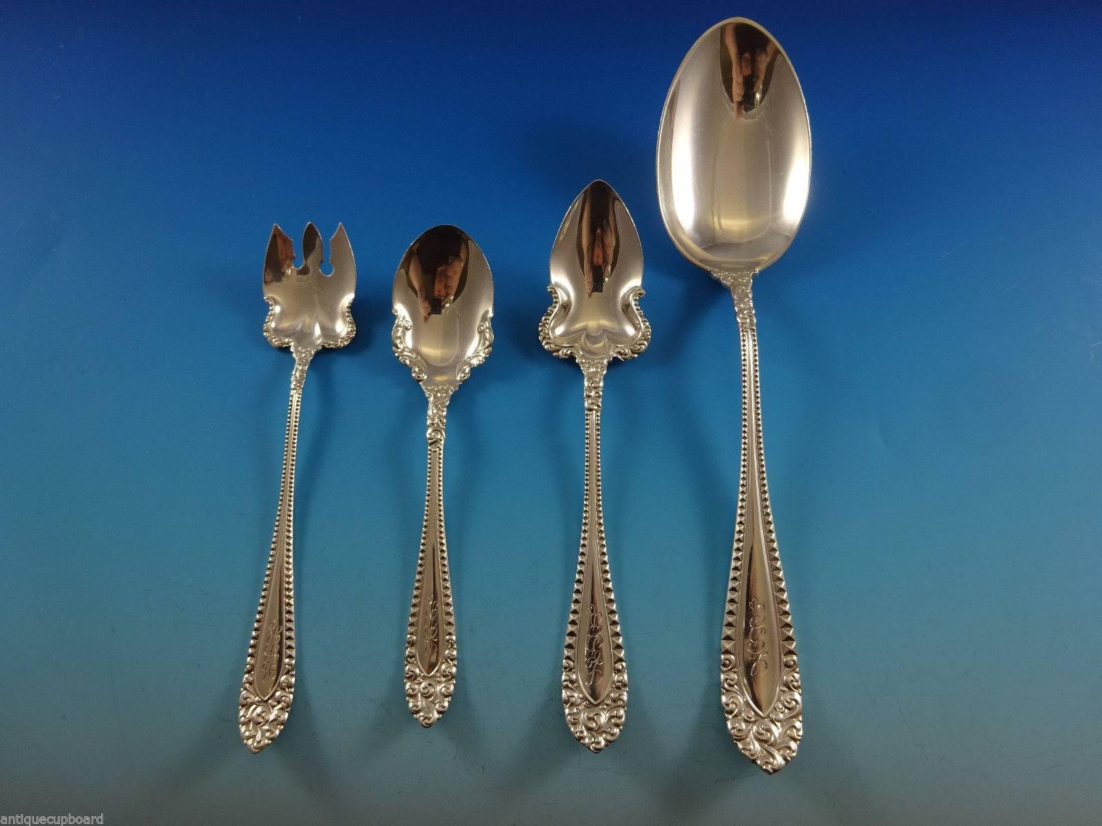 Kenilworth by International Sterling Silver Flatware Set Service 200 Pieces Huge In Excellent Condition For Sale In Big Bend, WI