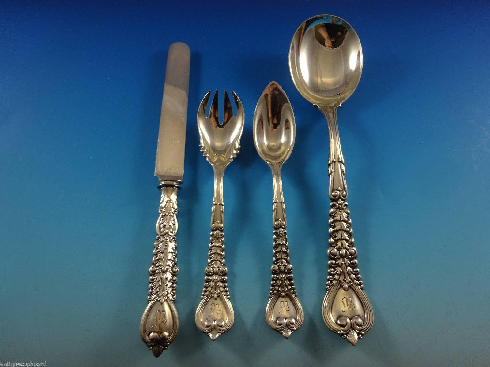 Juego de Cubiertos de Plata de Ley Florentine by Tiffany & Co para 12 Servicio 160 Piezas en Excelente estado para la venta en Big Bend, WI