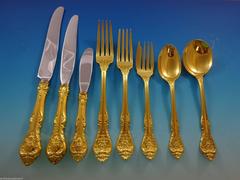 King Edward by Gorham Sterling Silver Flatware Service for 12 Set 99 Pcs Vermeil