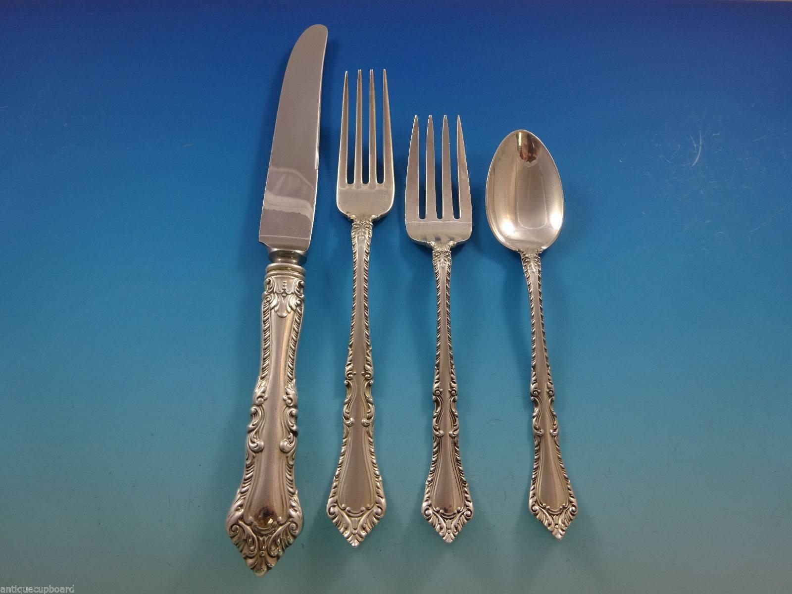 Foxhall by Watson Sterling Silver Flatware Set Service for 8 - 43 Pieces In Excellent Condition For Sale In Big Bend, WI