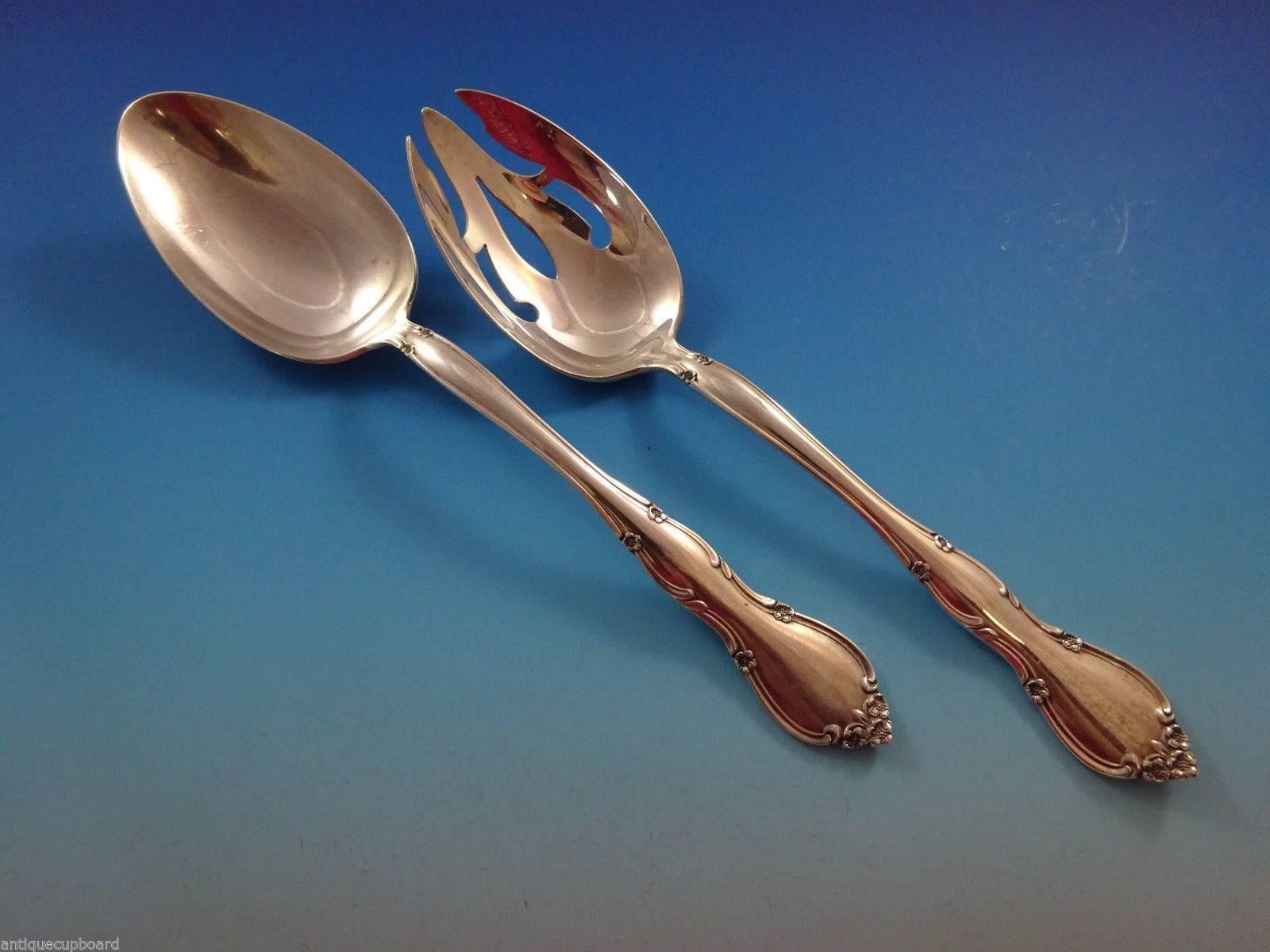 Argento 925 Rose Tiara by Gorham Set di posate in argento sterling per 12 persone 55 pezzi in vendita