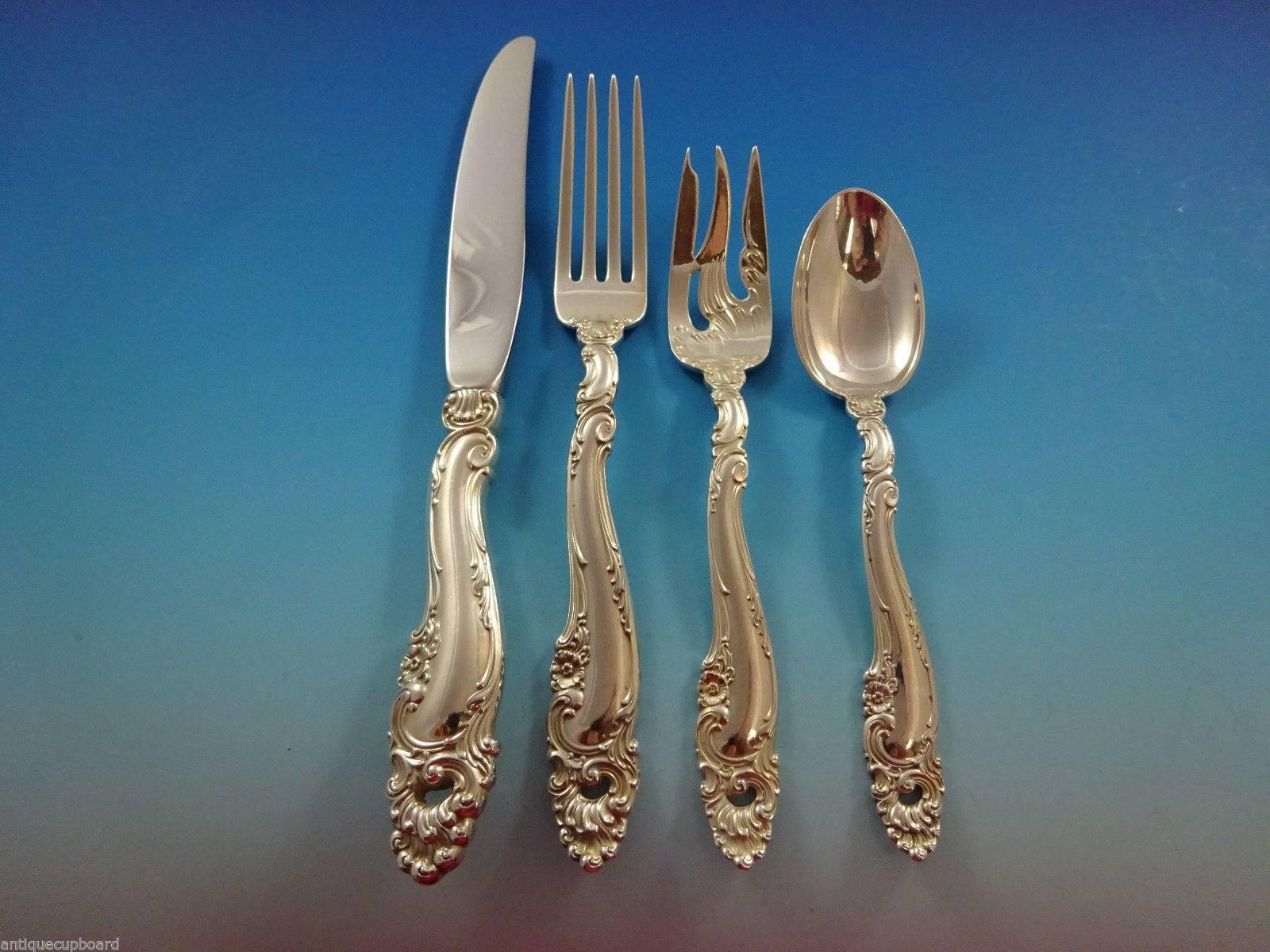 Rococo Decor by Gorham Sterling Silver Flatware Set for 8 Service 60 Pcs Many Servers