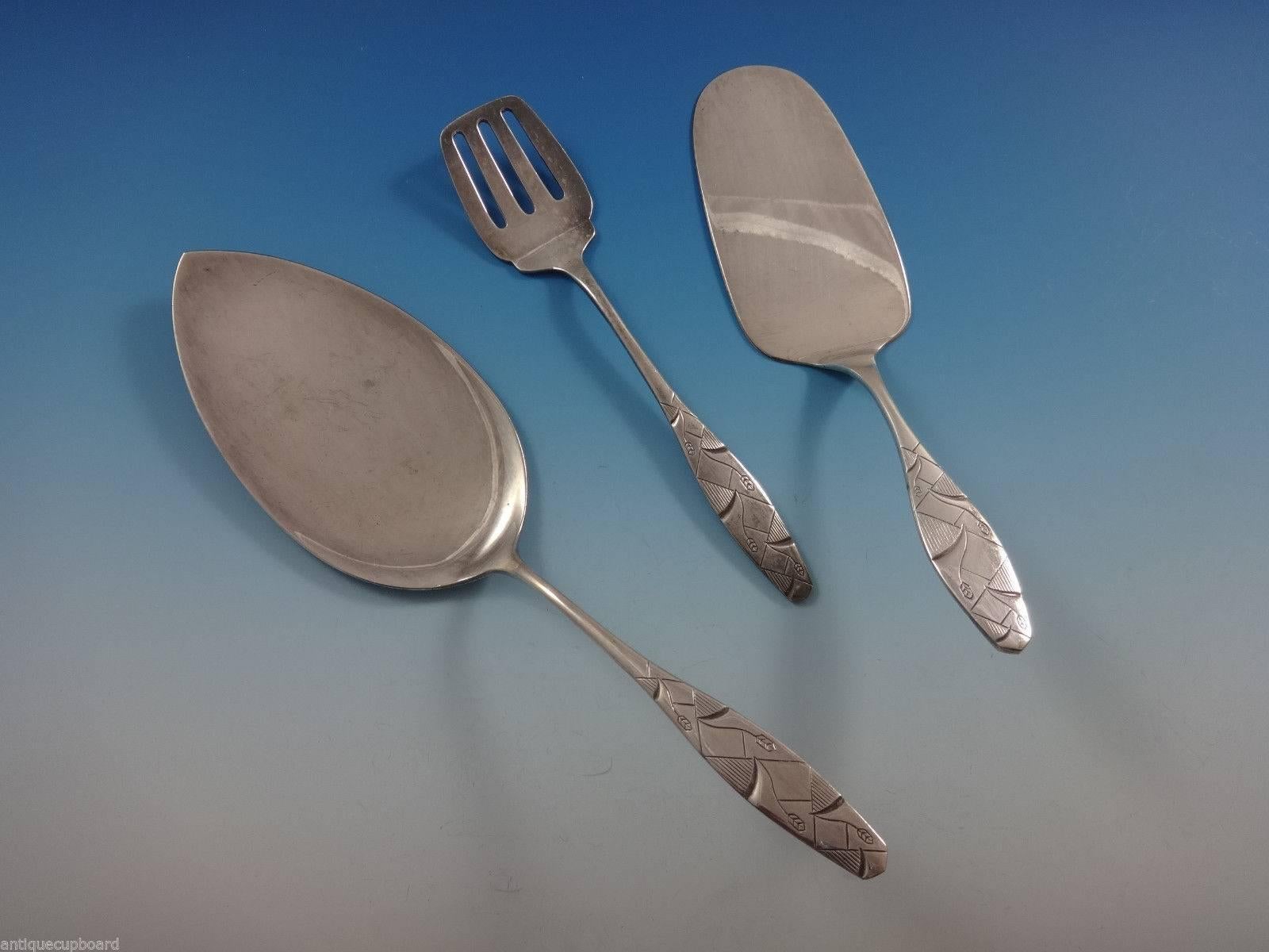 20th Century Diamant Aka Diamond by A. Dragsted Danish Sterling Silver Flatware Set 118 Pcs