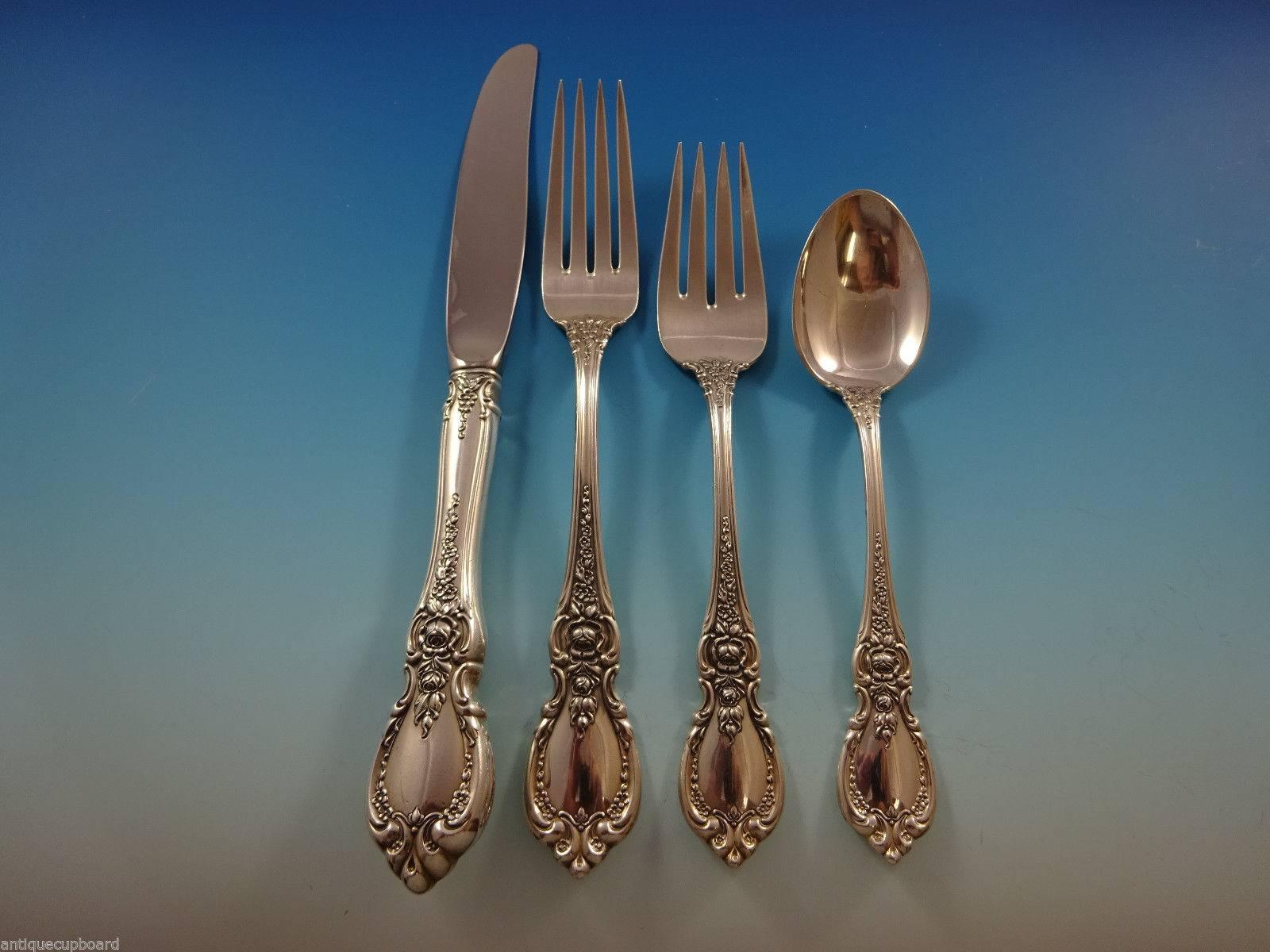 Américain Ensemble de couverts en argent sterling 12 services 60 pièces Charlemagne par Towle en vente