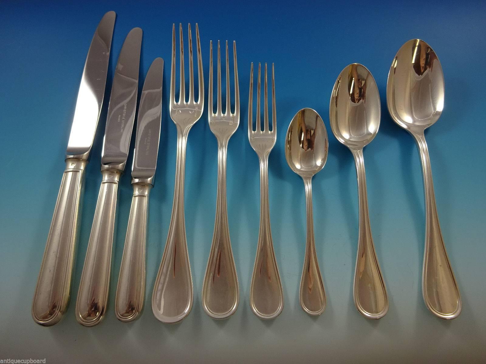 Albi by Christofle sterling set.

Christofle French silver flatware has been crafted by master artisans since 1830. The revolutionary style and character of Christofle dinnerware comes from collaborations with groundbreaking architects, designers,