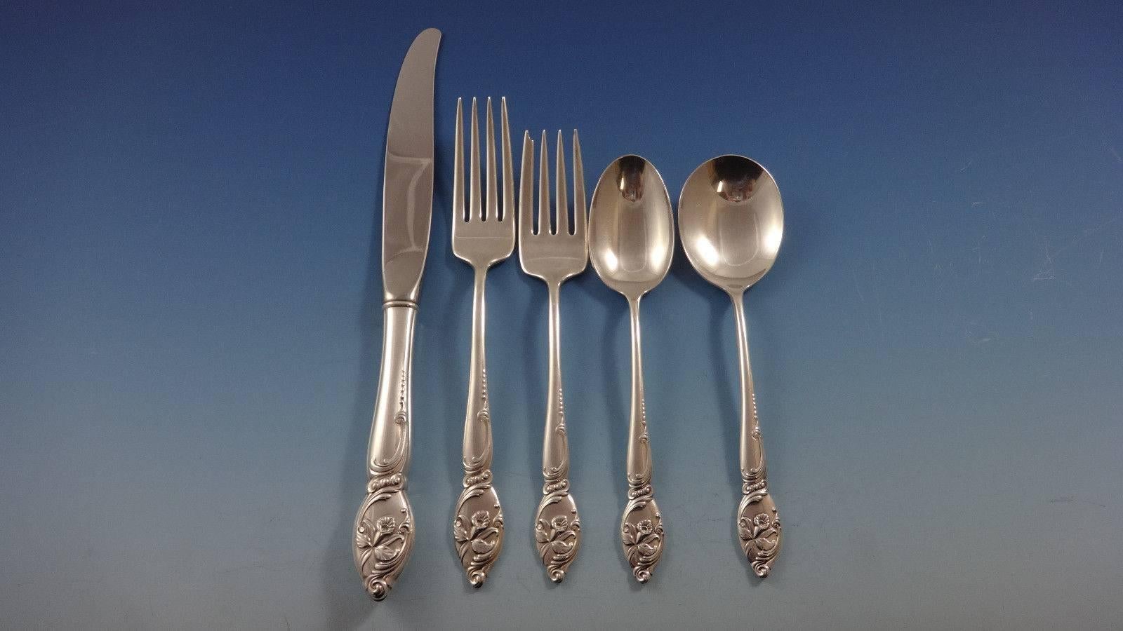 Enchanting Orchid by Westmorland sterling silver flatware set of 46 pieces. This set includes:

Eight knives, 9 1/8