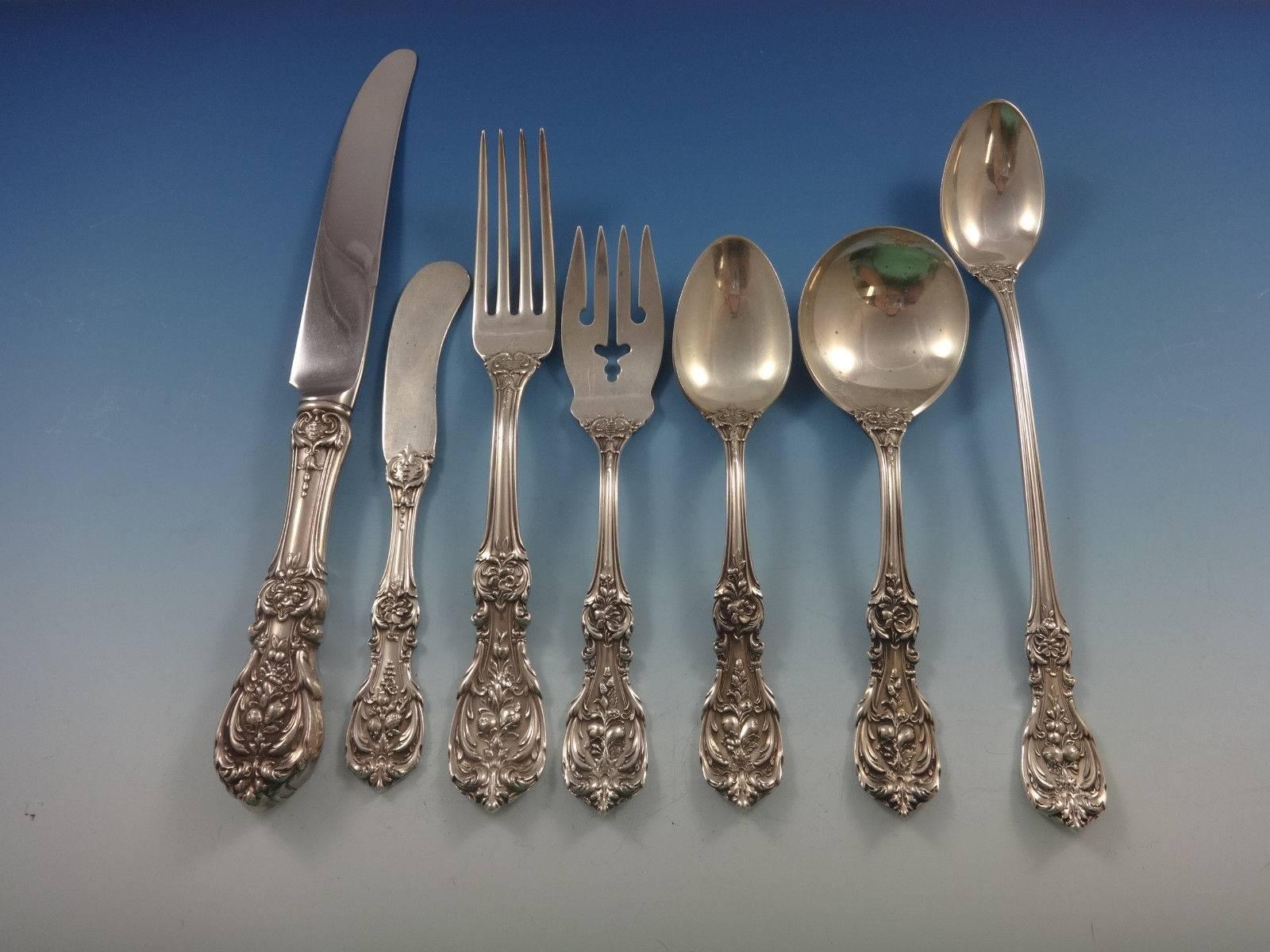 Francis I by Reed and Barton Sterling Silver Flatware Set 12 Old Mark 85 Pieces. This set includes: 
12 Knives 9 1/8