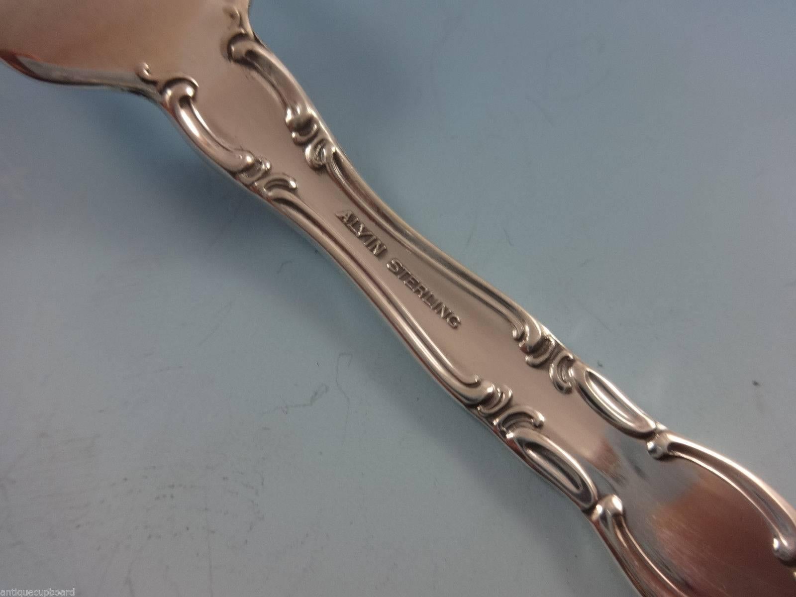 Ensemble de couverts en argent sterling 8 services déjeuner 34 pièces French Scroll d'Alvin Excellent état - En vente à Big Bend, WI