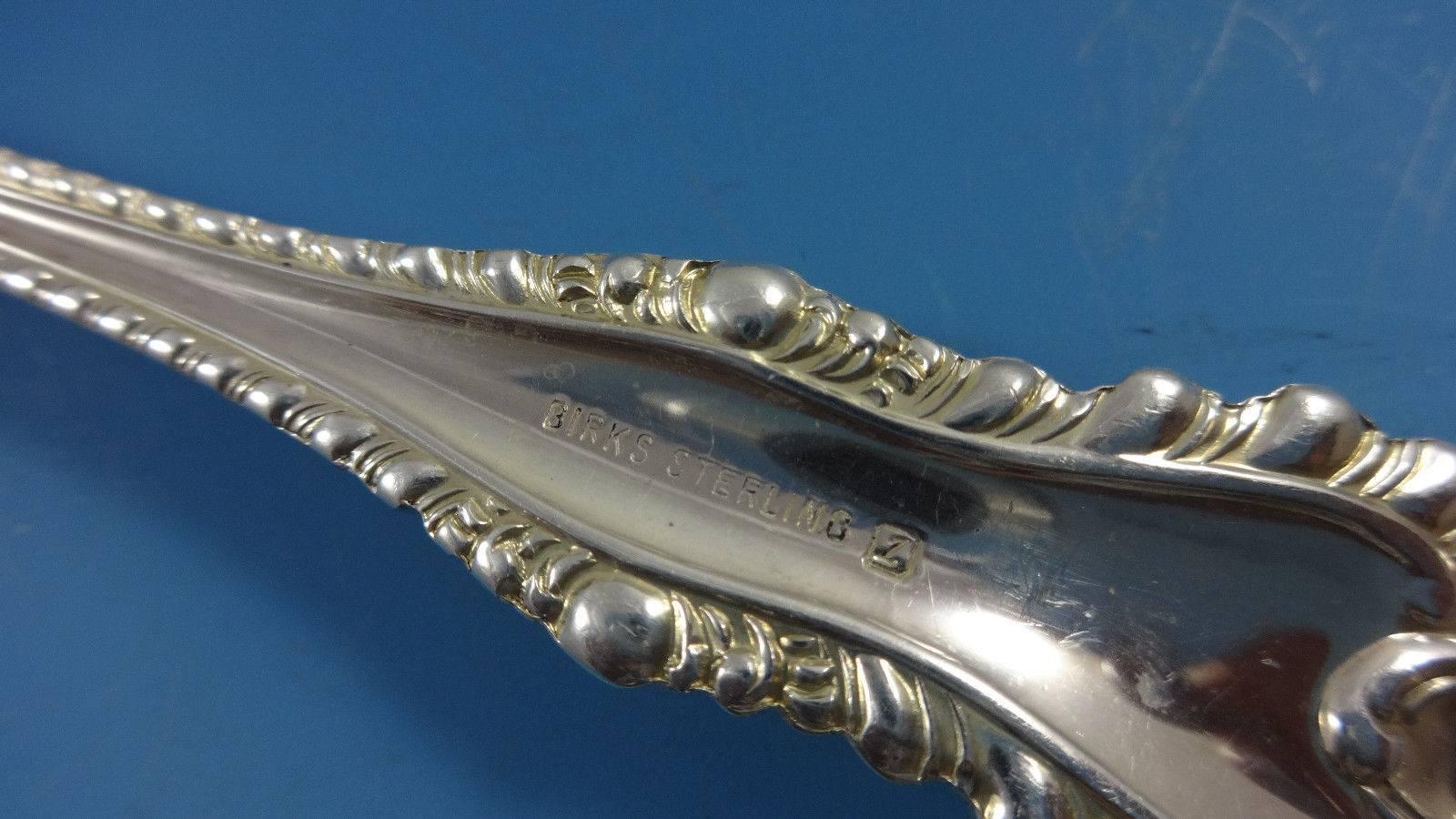 20th Century Gadroon by Birks Sterling Silver Dinner Flatware Set 8 Service 62 Pieces, Canada