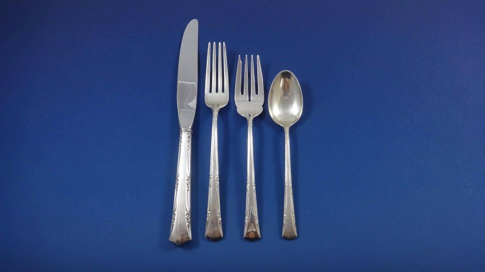 American Greenbrier by Gorham Sterling Silver Flatware Set for 12 Service 68 Pieces For Sale