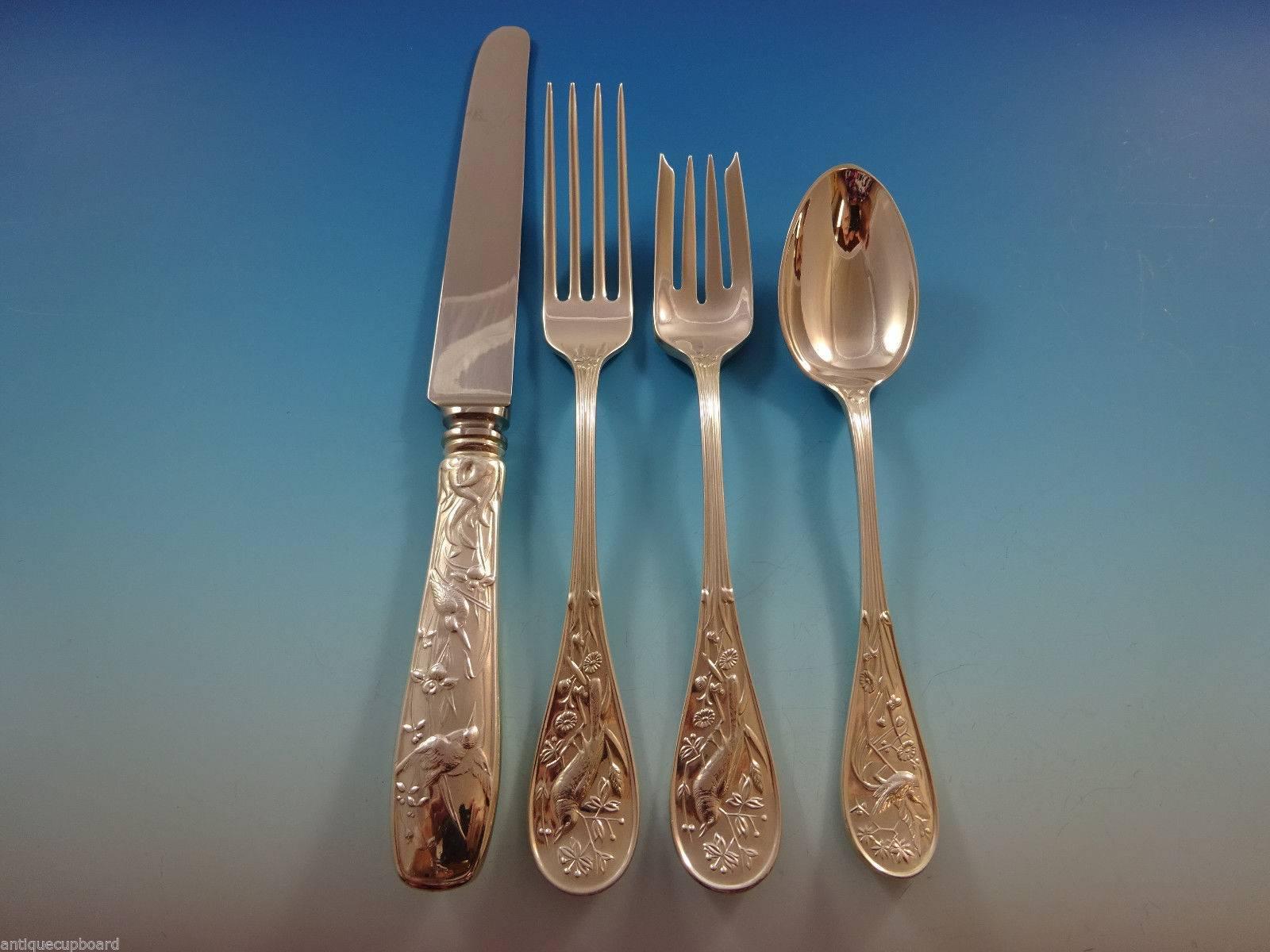 Art Nouveau Audubon by Tiffany & Co. Sterling Silver Flatware Set Service 43 Pieces