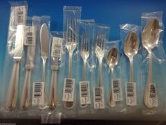 Perles by Christofle Sterling Silver Flatware Service Set 12 Dinner 120 Pcs, New