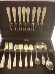 Corsage by Stieff Sterling Silver Floral Iris Flatware Set Service of 35 Pieces