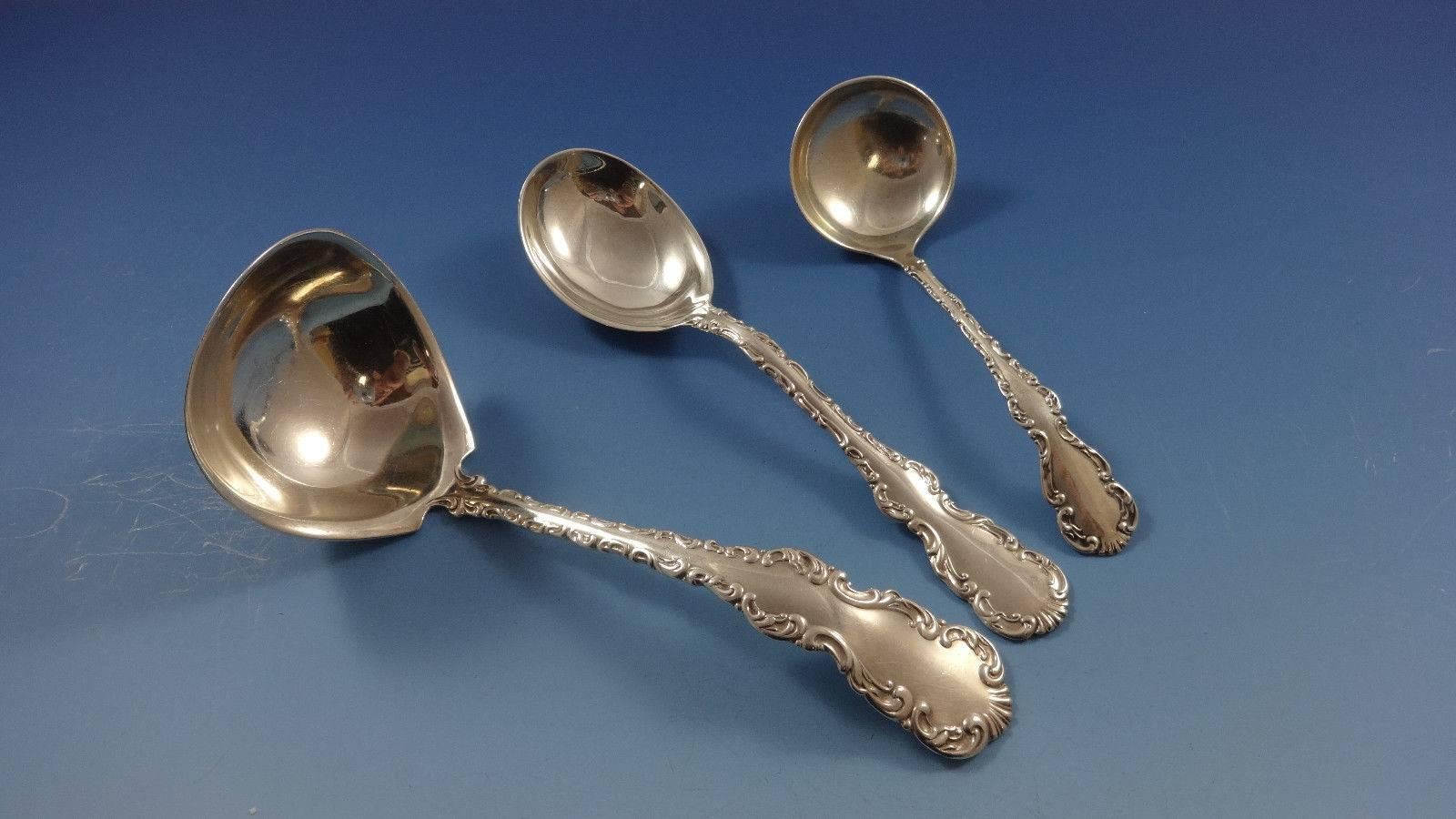20th Century Louis XV by Birks Sterling Silver Dinner Flatware Set 8 Service 90 Pieces Canada