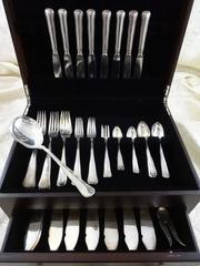 Set di posate in argento Sterling Old Danish by Cohr Servizio 66 pezzi