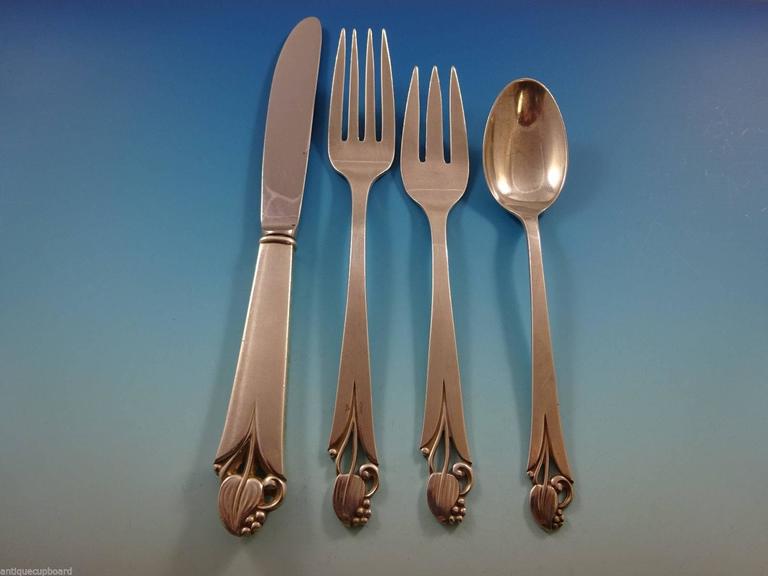 Woodlily By Frank Smith Sterling Silver Dinner Fork w Even Center Tine 8