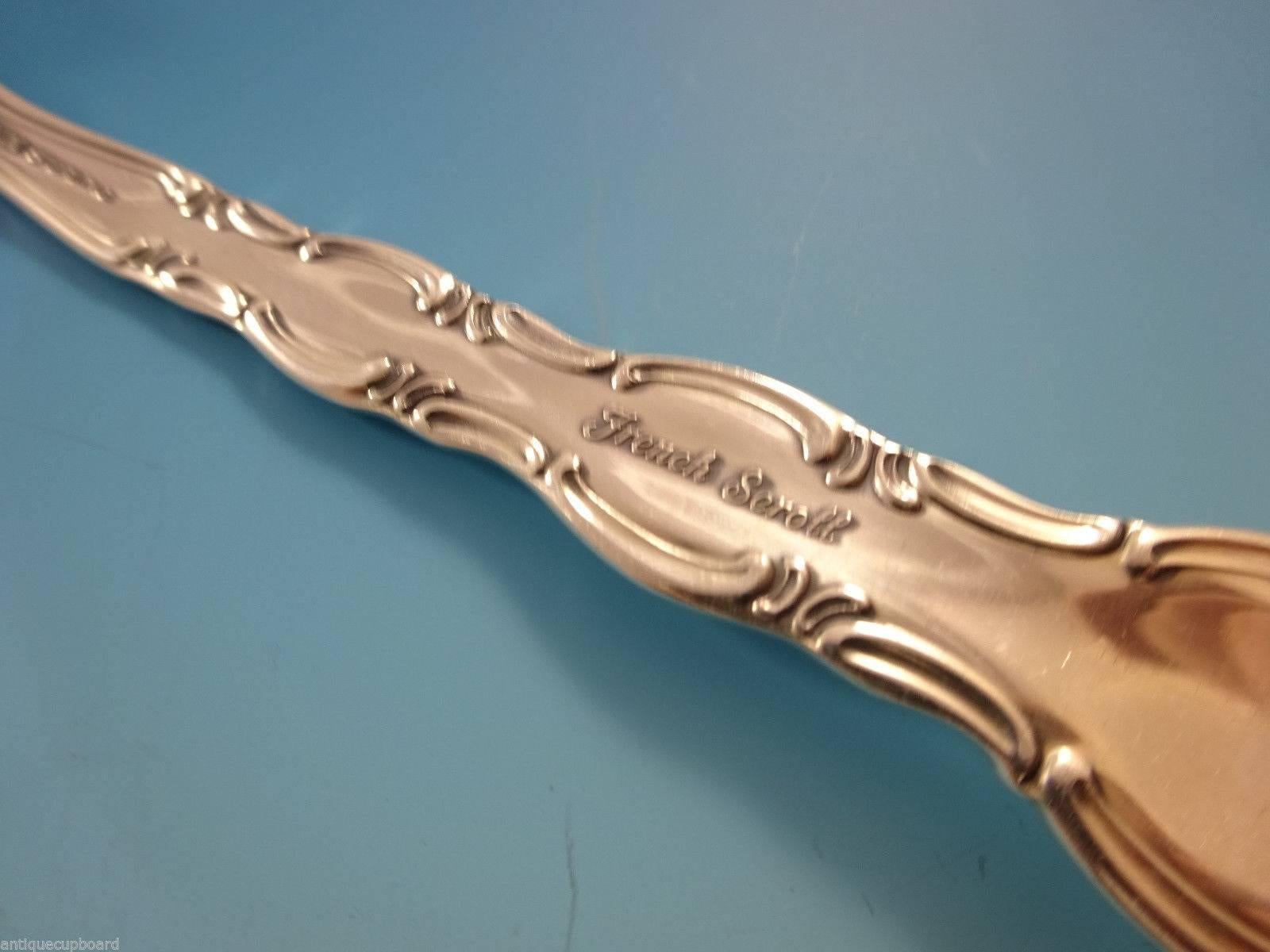 Mid-20th Century French Scroll by Alvin Sterling Silver Flatware Set for 12 Service 48 Pieces For Sale