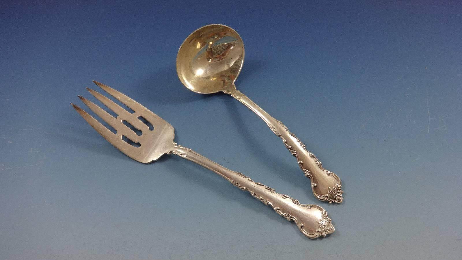 Mid-20th Century Peachtree Manor by Towle Sterling Silver Flatware Set for 12 Service, 53 Pieces For Sale