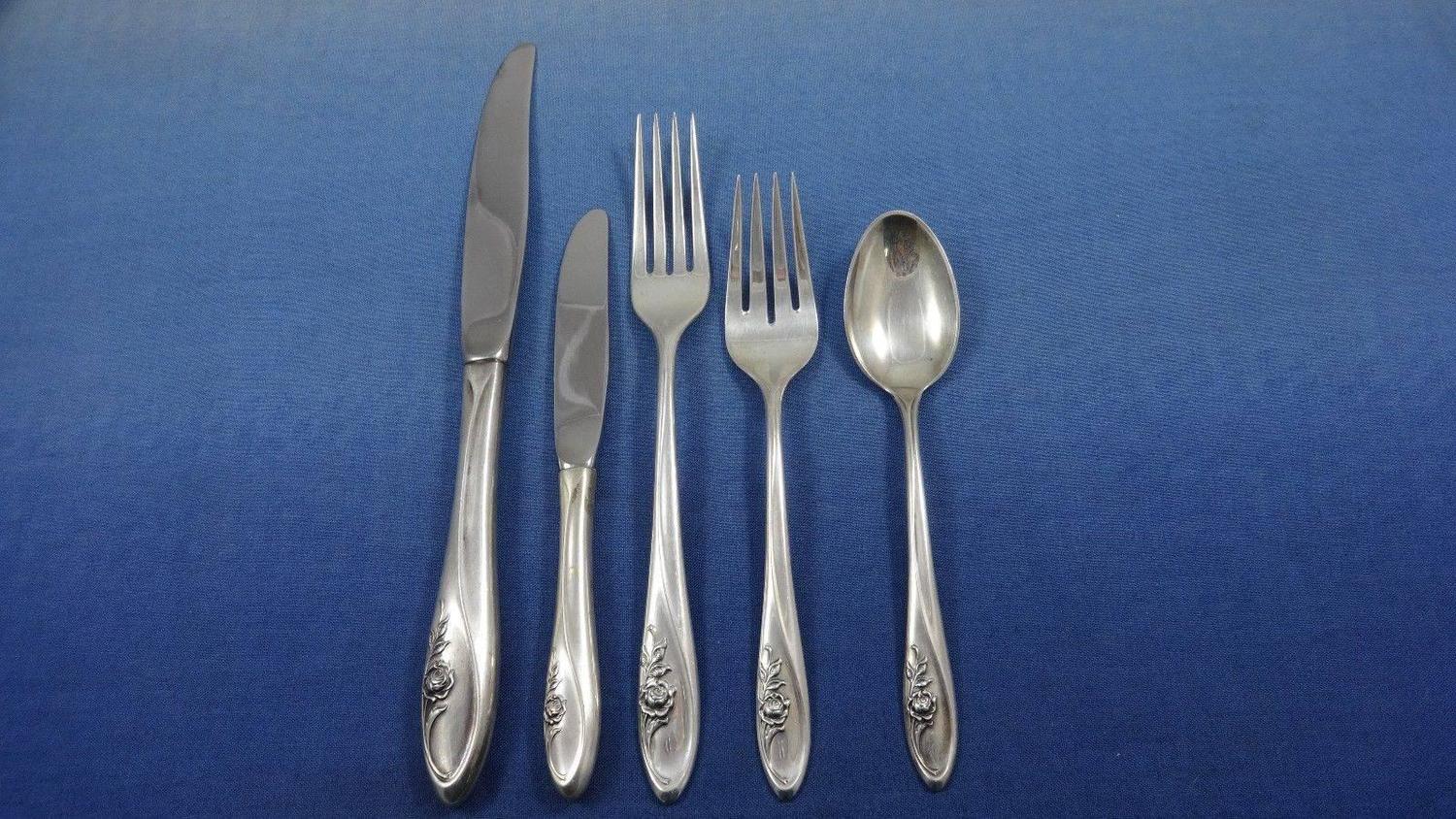 Sculptured Rose by Towle Sterling Silver Flatware Set for 12 Service 67