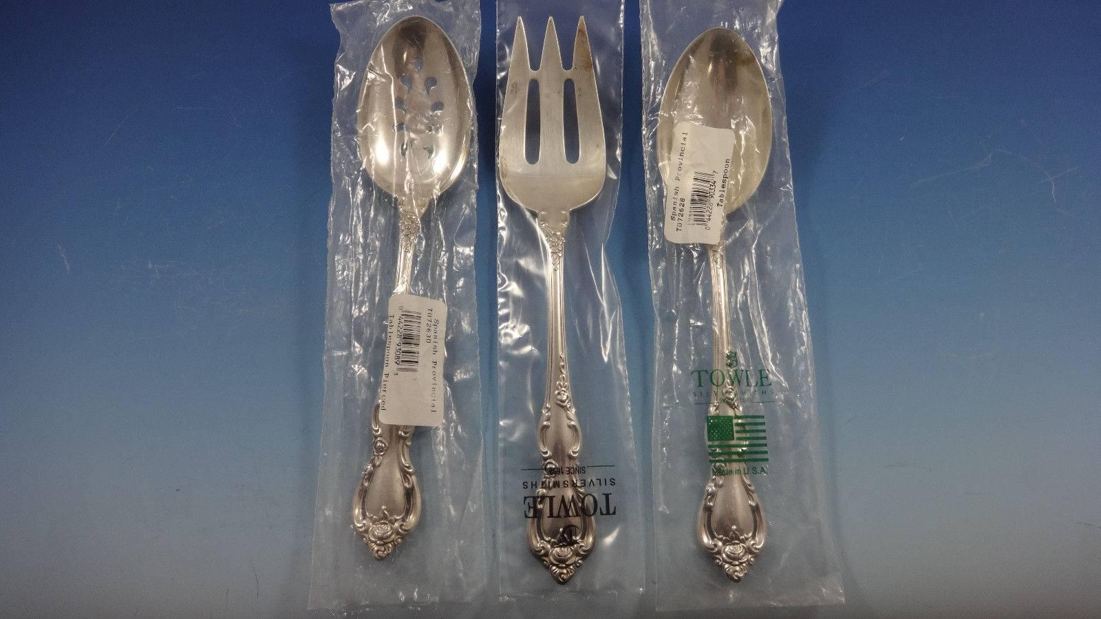 Spanish Provincial by Towle Sterling Silver Flatware Set of 12 Service New In Excellent Condition In Big Bend, WI