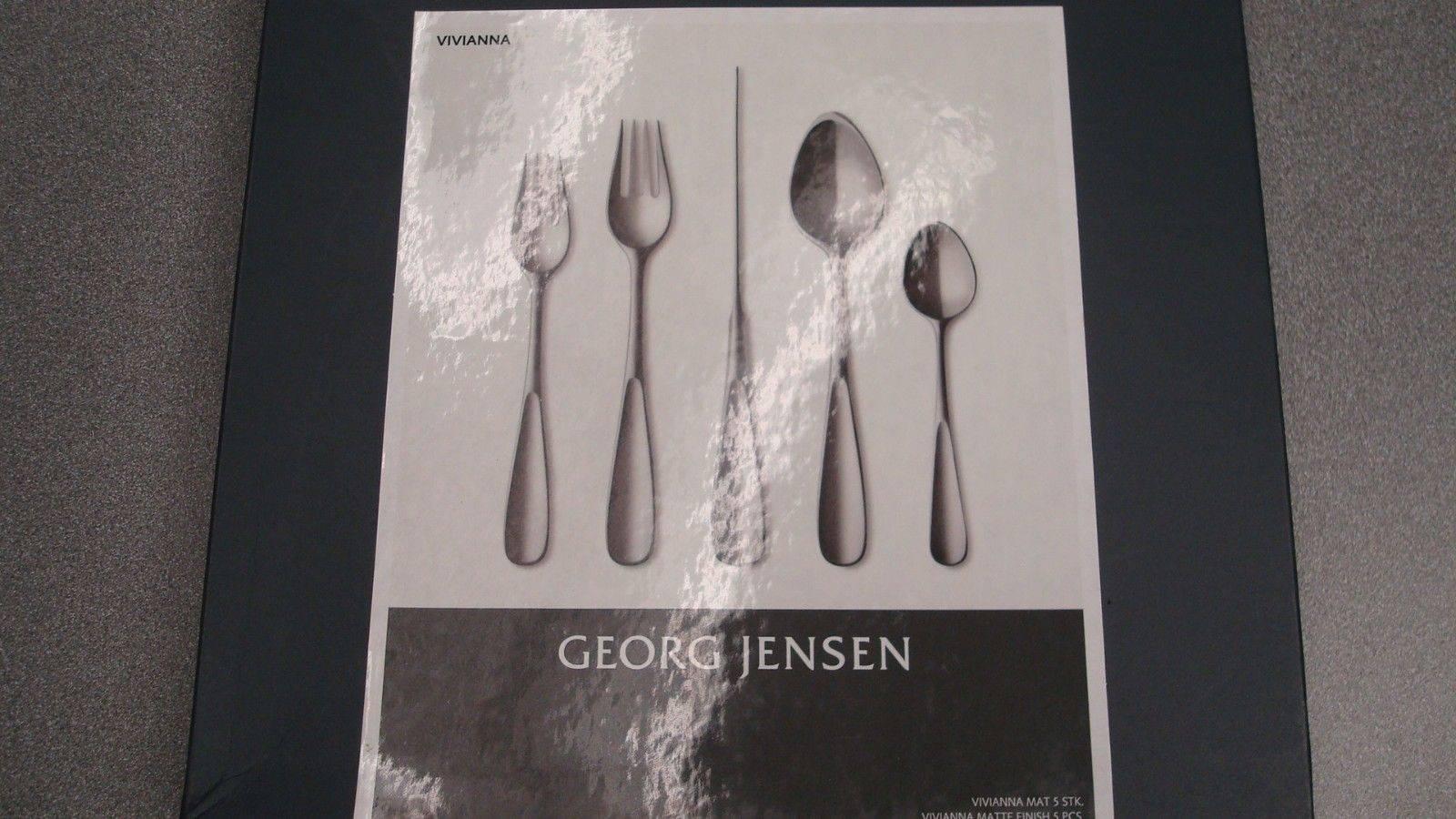 Scandinavian Modern New Vivianna Georg Jensen Stainless Steel Flatware Set for 12 Service, 60 Pieces