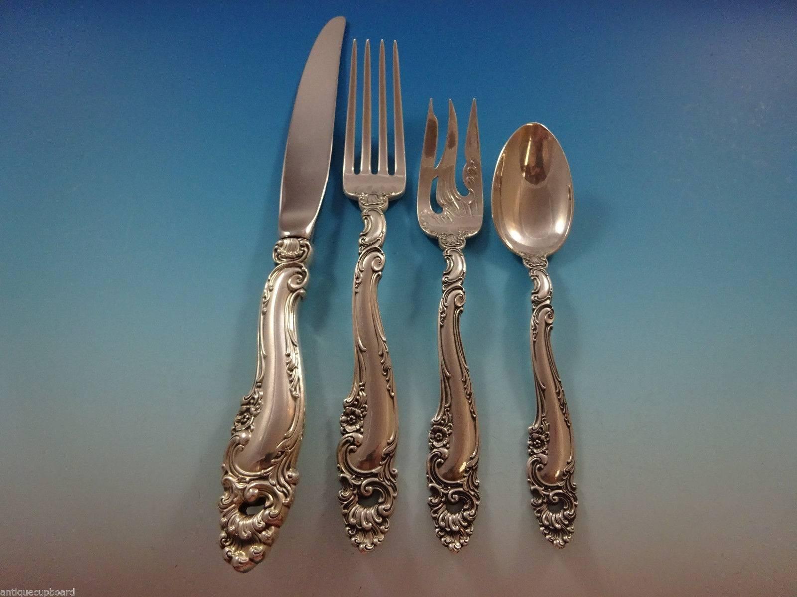 Rococo Decor by Gorham Sterling Silver Flatware Set Service Dinner Size 141 Pieces 