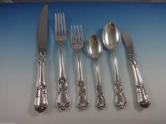 Barocco by Schiavon Italy Sterling Silver Flatware Service for 12 Set 77 Pieces