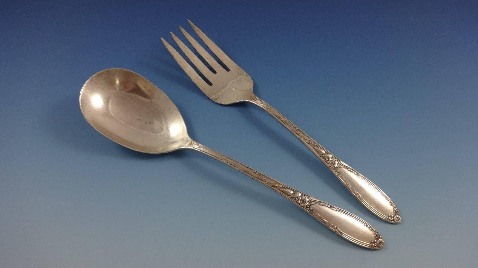 Mid-20th Century Virginian by Oneida Sterling Silver Flatware Set for Eight Service 44 Pieces For Sale