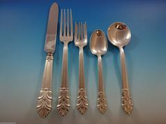 PALMETTE by TIFFANY & Co.  STERLING SILVER DINNER FLATWARE SET 12 SERVICE 65 Pcs