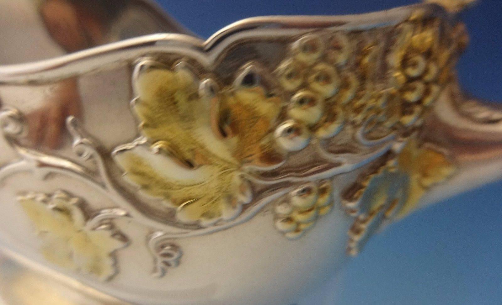 Sterling Silver Mixed Metals by Tiffany Sterling Gravy Boat with Grape Vine Motif Hollowware
