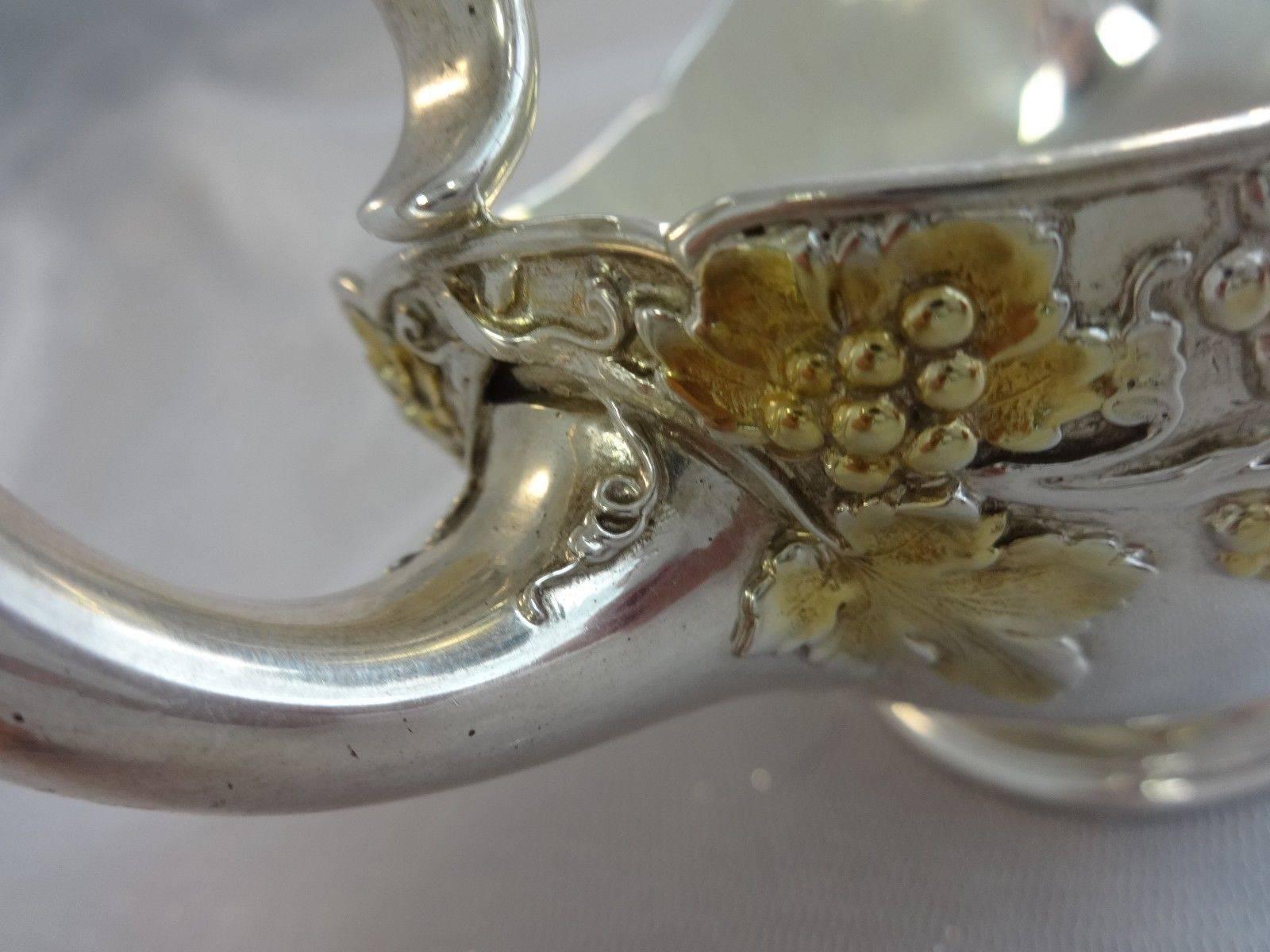 American Mixed Metals by Tiffany Sterling Gravy Boat with Grape Vine Motif Hollowware