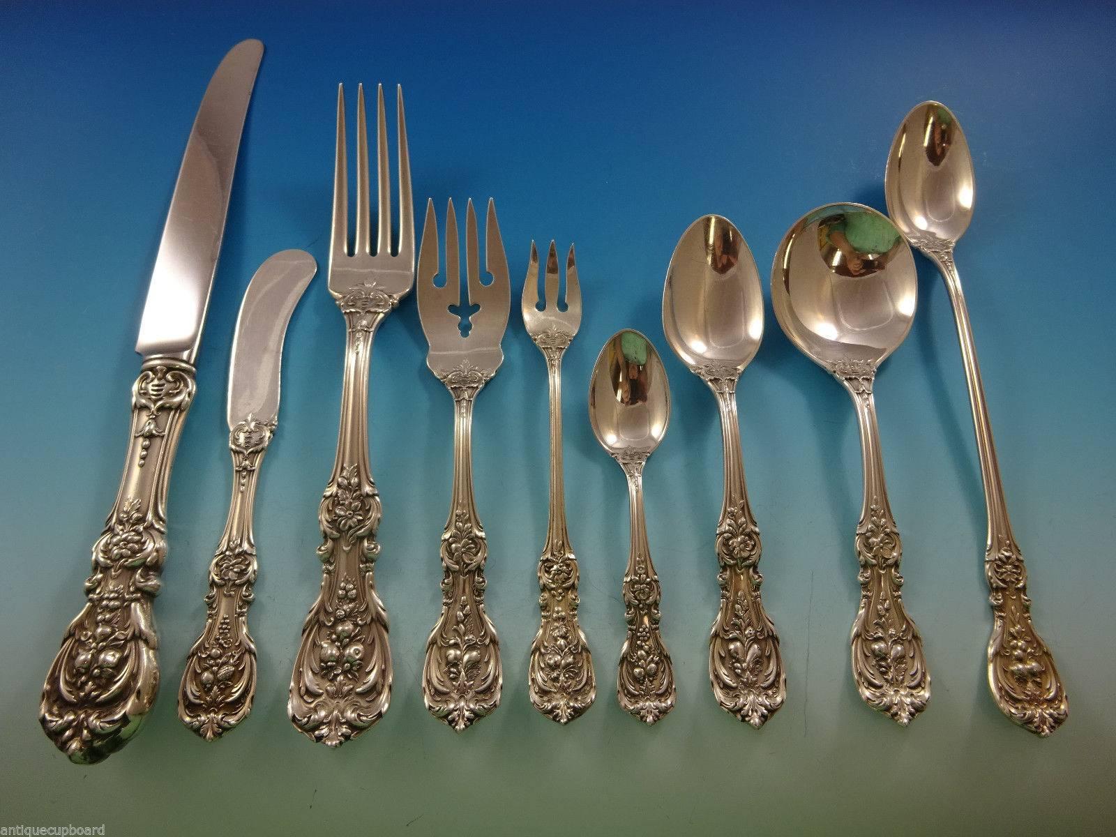 Often called America's most glorious sterling silver flatware pattern, Francis I is a true work of art. Each piece's central decoration represents a different cluster of fruit and flowers, giving your table a unique and classic presentation. This is