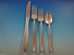 Esprit by Gorham Sterling Silver Flatware Set 12 Service 54, Mid-Century Modern