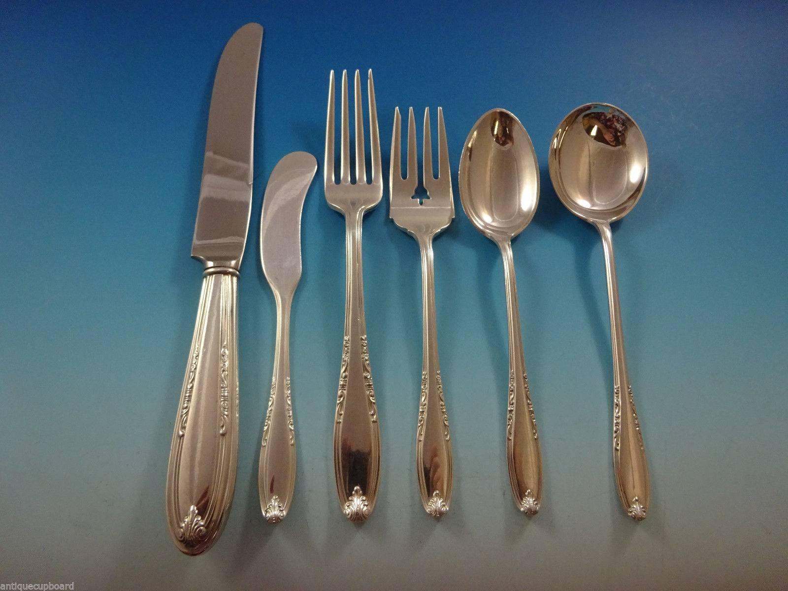 Huge Leonore by Manchester sterling silver flatware set of 94 pieces. This set includes:

12 knives, 9