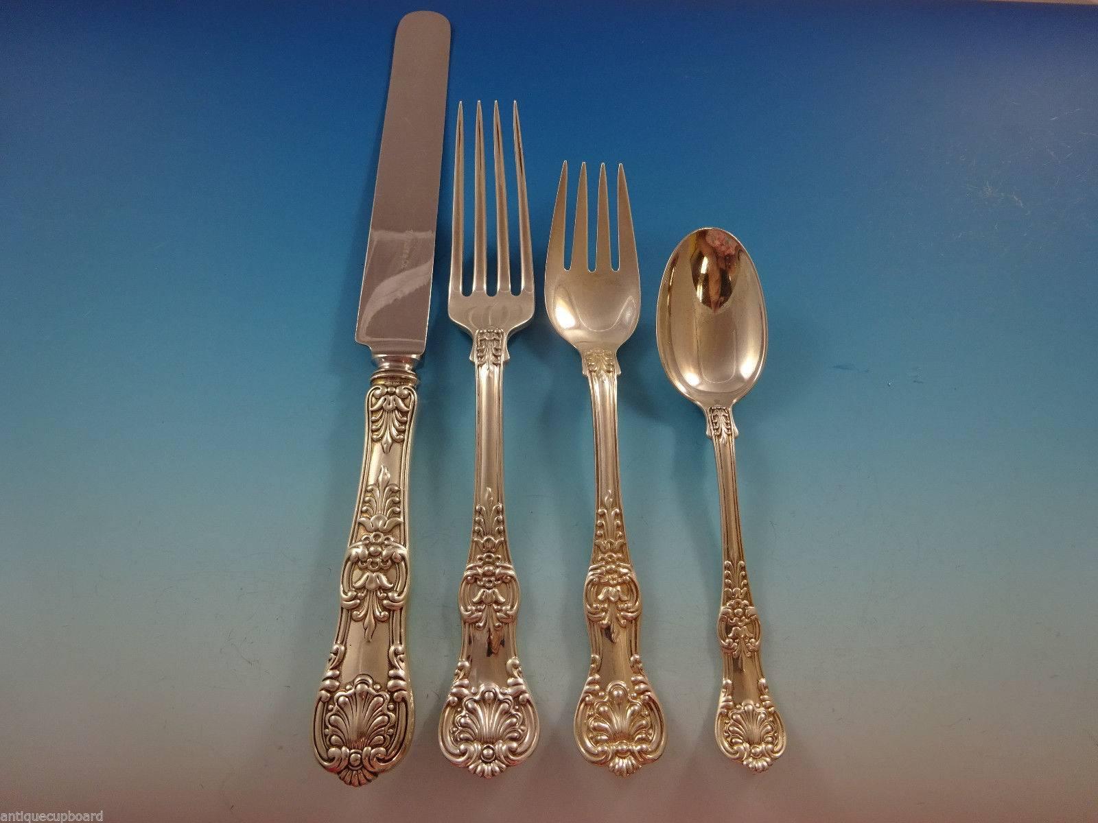 English King by Tiffany & Co. Sterling Silver Dinner Size Flatware Set 482 Pcs In Excellent Condition In Big Bend, WI