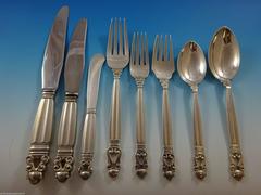 Acorn by Georg Jensen Sterling Silver Flatware Set 12 Service Dinner Huge 168 Pc